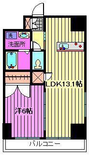 ロイヤルヒルズ浦和岸町(1LDK/7階)の間取り写真