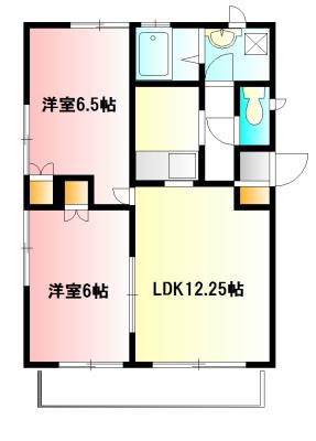 KS GLYCINE(2LDK/1階)の間取り写真