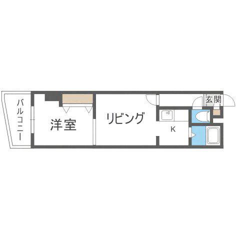 ミラバ札幌中央(1LDK/6階)の間取り写真