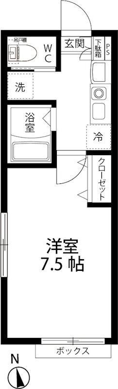 ベルガーデン常盤台IV(1K/2階)の間取り写真
