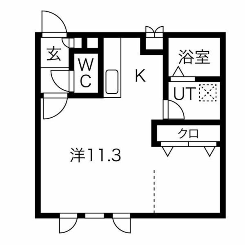 ドゥアズガーデン(1K/3階)の間取り写真