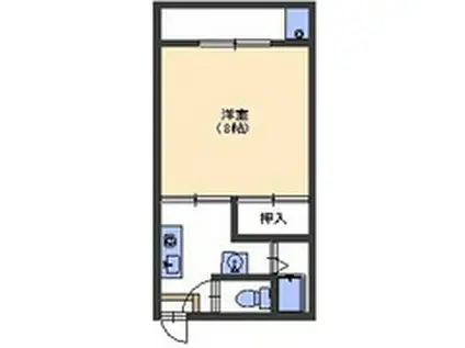 リバティ西条(1K/1階)の間取り写真