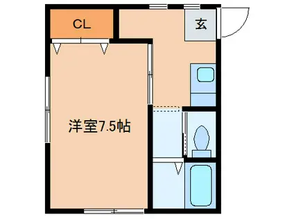 居島アパート(1K/1階)の間取り写真