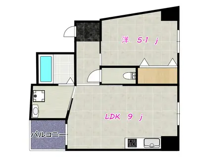 CREDOIK CASA.W(1LDK/7階)の間取り写真