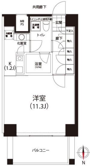 クイズ恵比寿(1K/4階)の間取り写真