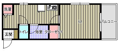 ベルフォレスト糀谷(ワンルーム/3階)の間取り写真