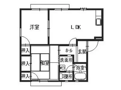 シュリーフェン・399 C棟(2LDK/1階)の間取り写真