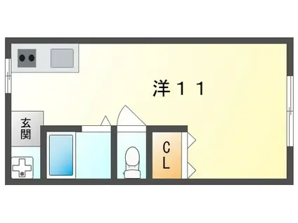 TISSハイム香里(ワンルーム/2階)の間取り写真