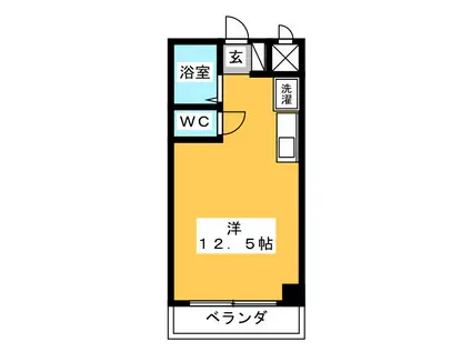 則竹栄町マンション(ワンルーム/3階)の間取り写真