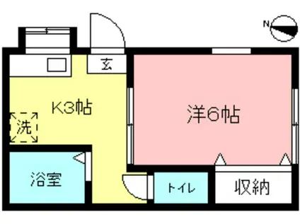 レフォール宿河原(1K/1階)の間取り写真