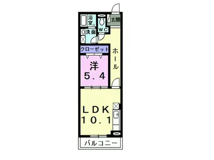 ジュネスアノンシータ(1LDK/2階)の間取り写真
