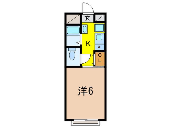 ハッピーリーブス(1K/1階)の間取り写真
