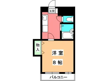 ハイツ島口(1K/3階)の間取り写真