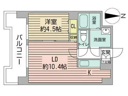 UURコート札幌北三条(1LDK/6階)の間取り写真