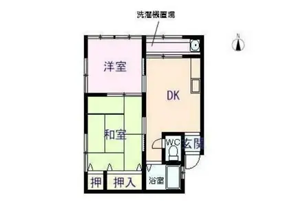 グリーンハイツ(2DK/2階)の間取り写真