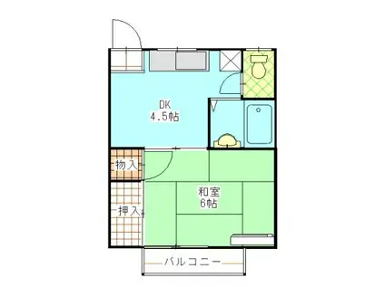 宮本コーポ(1DK/2階)の間取り写真