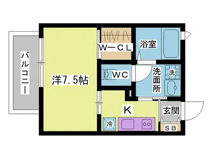 シャーメゾン妙法寺(1K/2階)の間取り写真