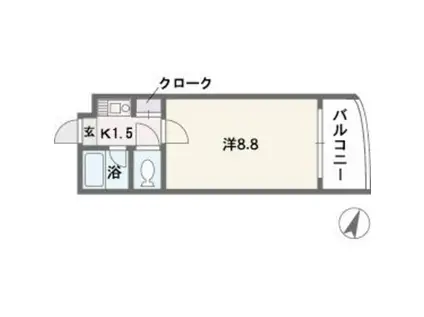 プラン・ド・ビ藤崎(1K/2階)の間取り写真