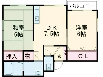 庄Tハイツ(2DK/3階)の間取り写真
