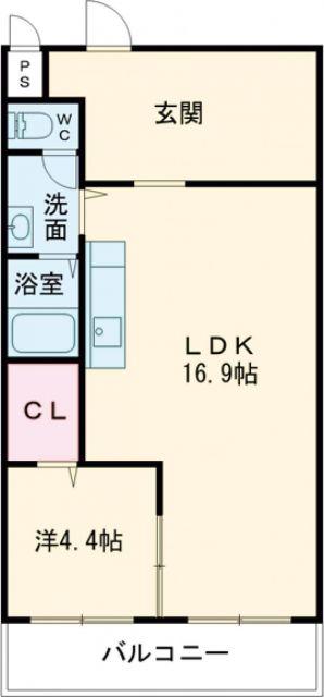 サンヴィラ森(1LDK/2階)の間取り写真