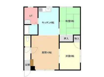 土本マンションB(2LDK/1階)の間取り写真