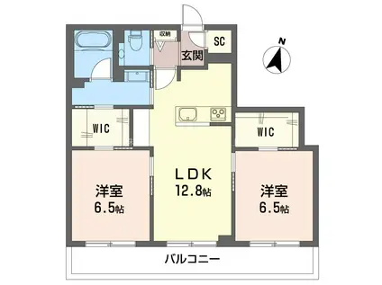 グラン シエル(2LDK/2階)の間取り写真