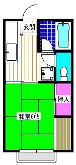 ファミーユ(1K/1階)の間取り写真