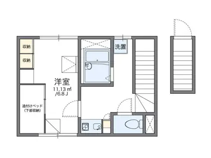 レオパレスHOPE(1K/2階)の間取り写真