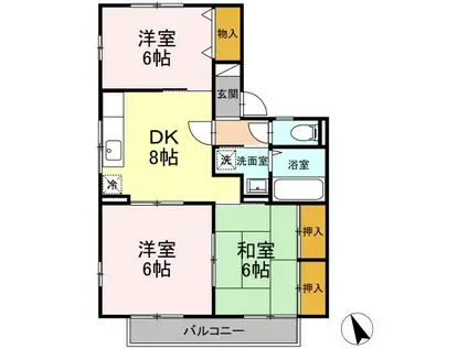 ピュアOGAWA(3DK/2階)の間取り写真