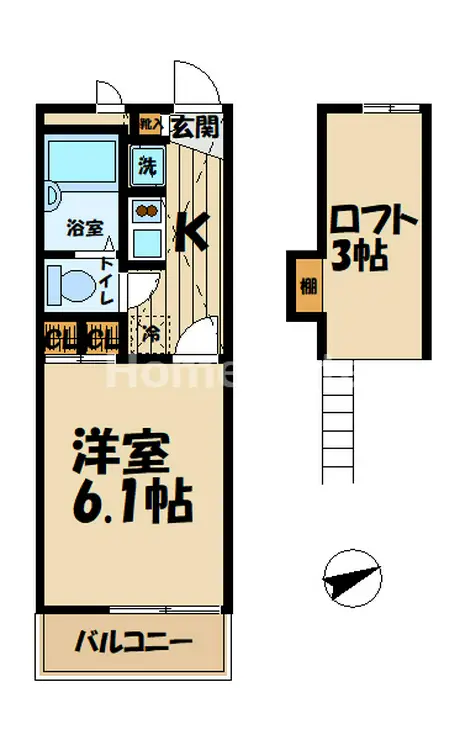 レオパレス笠間 3階階 間取り