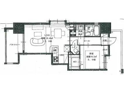 BAUHAUS大手町 NO.17(1LDK/5階)の間取り写真