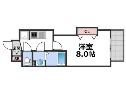 LUXE都島III(1K/6階)の間取り写真
