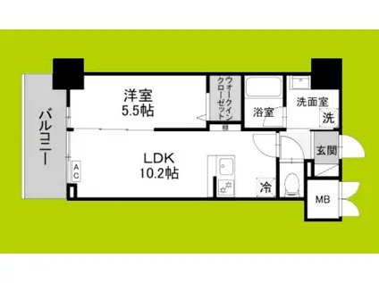 ストーリア茨木(1LDK/2階)の間取り写真