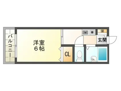 ハイツみのる(1K/1階)の間取り写真