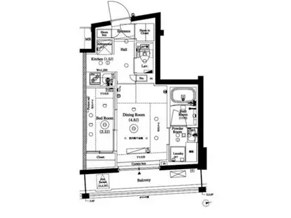 アークマーク八幡山(1DK/3階)の間取り写真