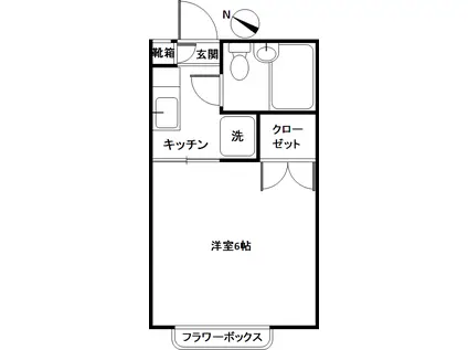 メゾンI&F(1K/2階)の間取り写真