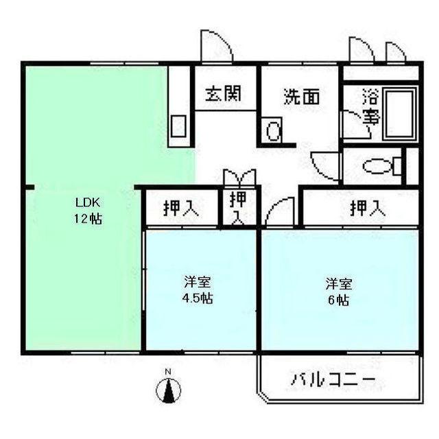 アネックス(2LDK/1階)の間取り写真