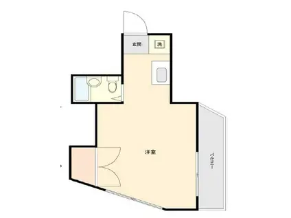 ハイネヴィラ(ワンルーム/1階)の間取り写真