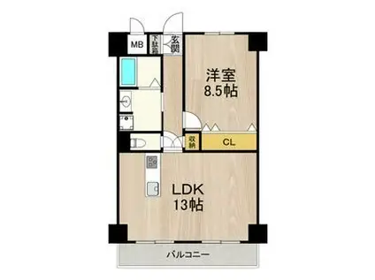 インプルーブ金山(1LDK/3階)の間取り写真