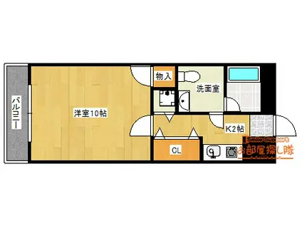 ローズガーデンI(1K/11階)の間取り写真