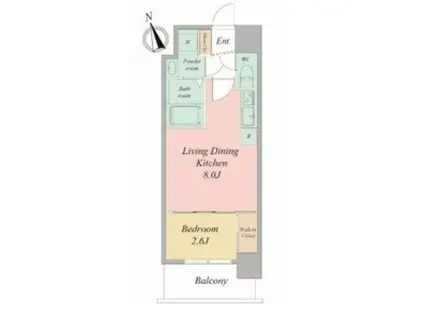 セレニテ夕陽丘エクラ(1LDK/14階)の間取り写真