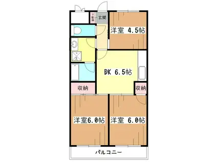 メゾンタグチ(3DK/3階)の間取り写真