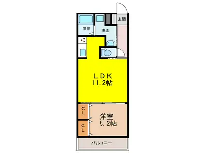 クワトロアンジュ(1LDK/2階)の間取り写真