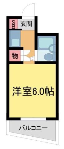 上中マンション(1K/3階)の間取り写真