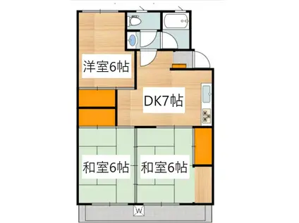 清正ハイツ(3DK/3階)の間取り写真