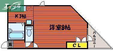 SOLEIL京町(1K/4階)の間取り写真