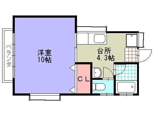 メゾンSY(1K/1階)の間取り写真
