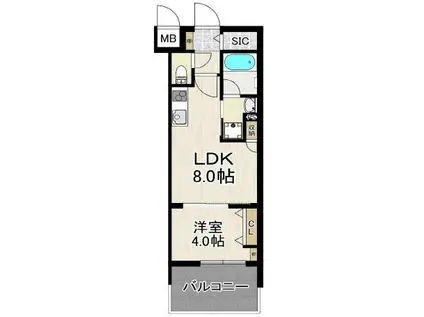 サンロージュ大分駅前(1LDK/5階)の間取り写真