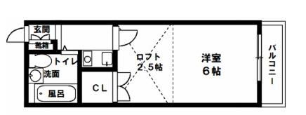 コスモガーデン英賀保(1K/2階)の間取り写真