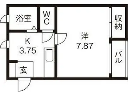 CEREZO(1K/2階)の間取り写真